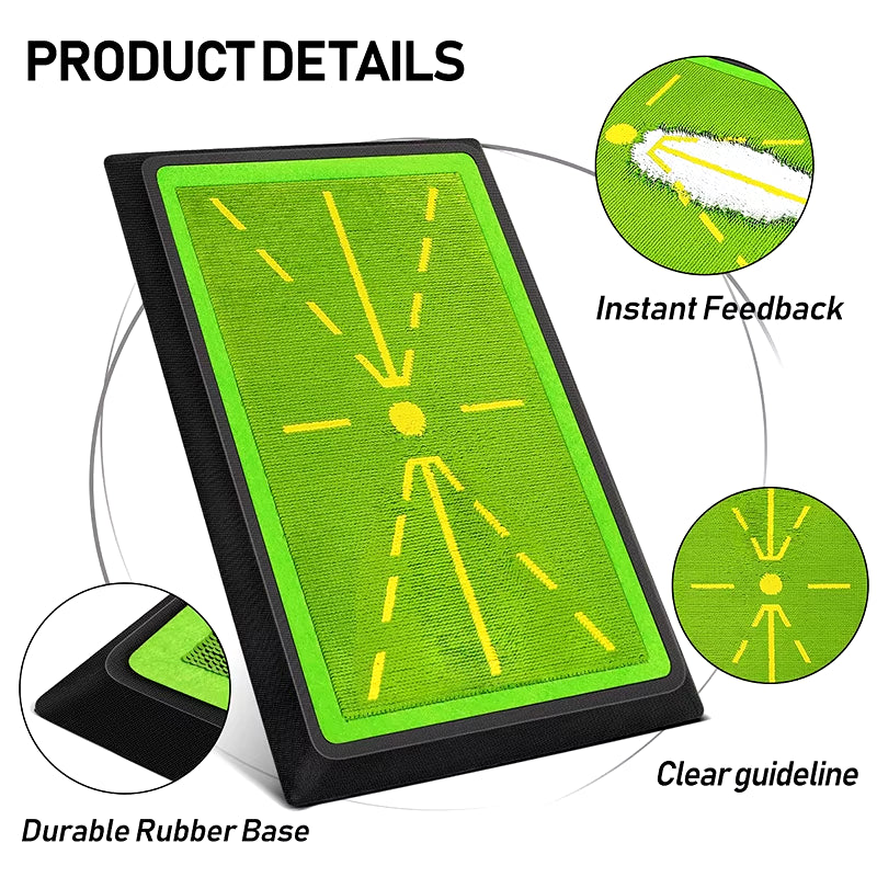 Golf Divot Board-Low Point and Swing Path Trainer-Instant Feedback Golf Swing Trace Pad Anytime Anywhere See Your Swing Path